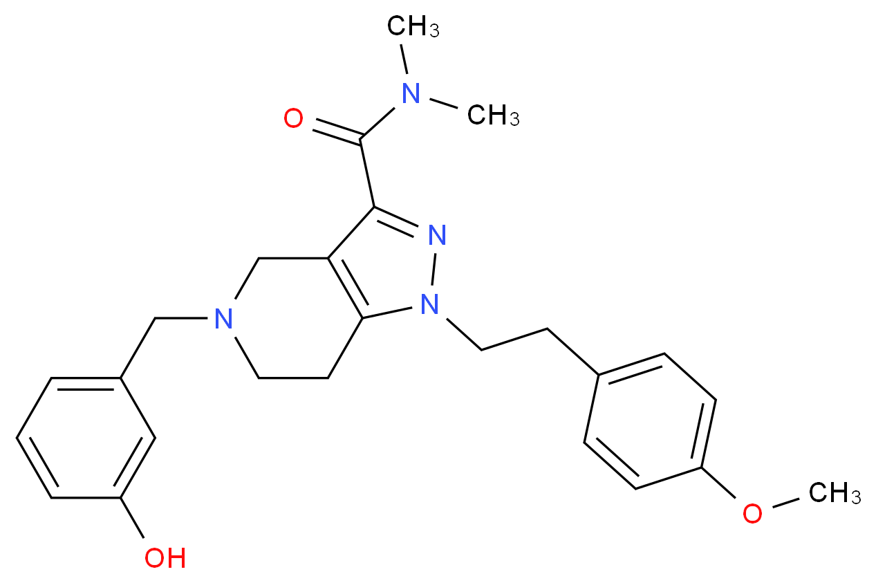 5-(3-hydroxybenzyl)-1-[2-(4-methoxyphenyl)ethyl]-N,N-dimethyl-4,5,6,7-tetrahydro-1H-pyrazolo[4,3-c]pyridine-3-carboxamide_Molecular_structure_CAS_)