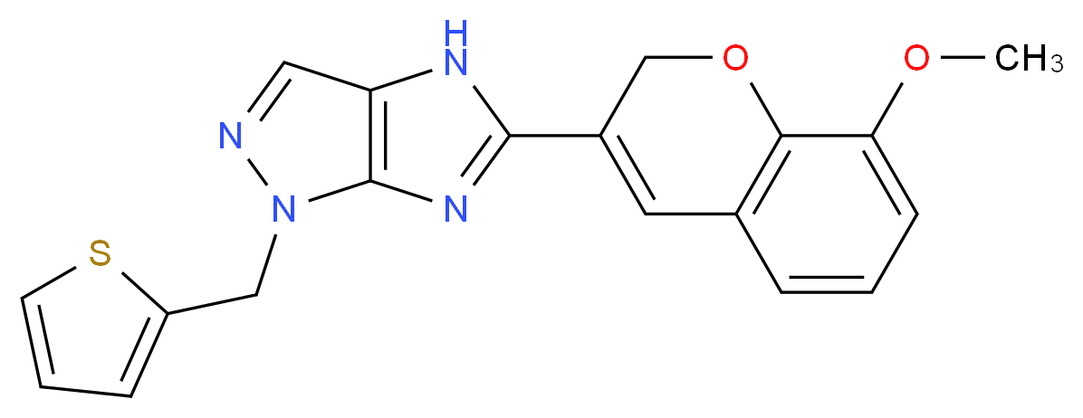 5-(8-methoxy-2H-chromen-3-yl)-1-(2-thienylmethyl)-1,4-dihydroimidazo[4,5-c]pyrazole_Molecular_structure_CAS_)