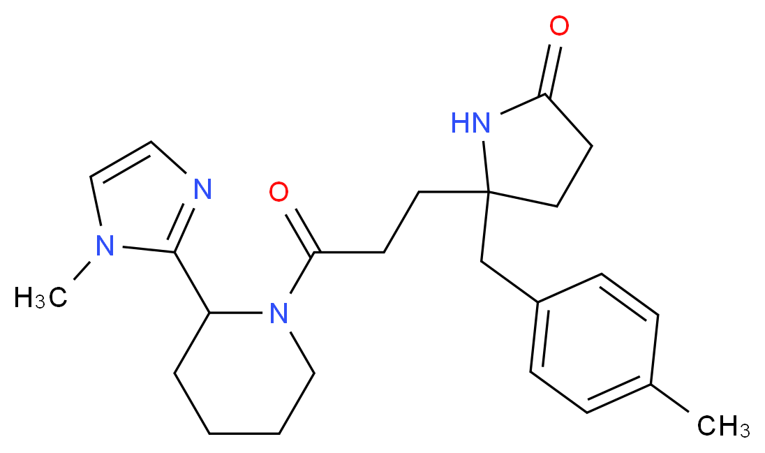 5-(4-methylbenzyl)-5-{3-[2-(1-methyl-1H-imidazol-2-yl)-1-piperidinyl]-3-oxopropyl}-2-pyrrolidinone_Molecular_structure_CAS_)