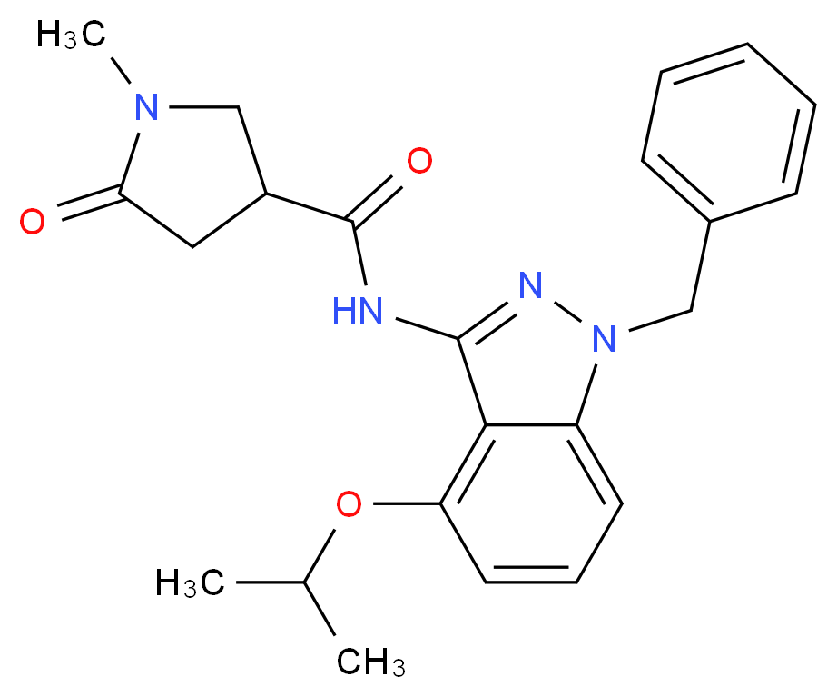 N-(1-benzyl-4-isopropoxy-1H-indazol-3-yl)-1-methyl-5-oxopyrrolidine-3-carboxamide_Molecular_structure_CAS_)