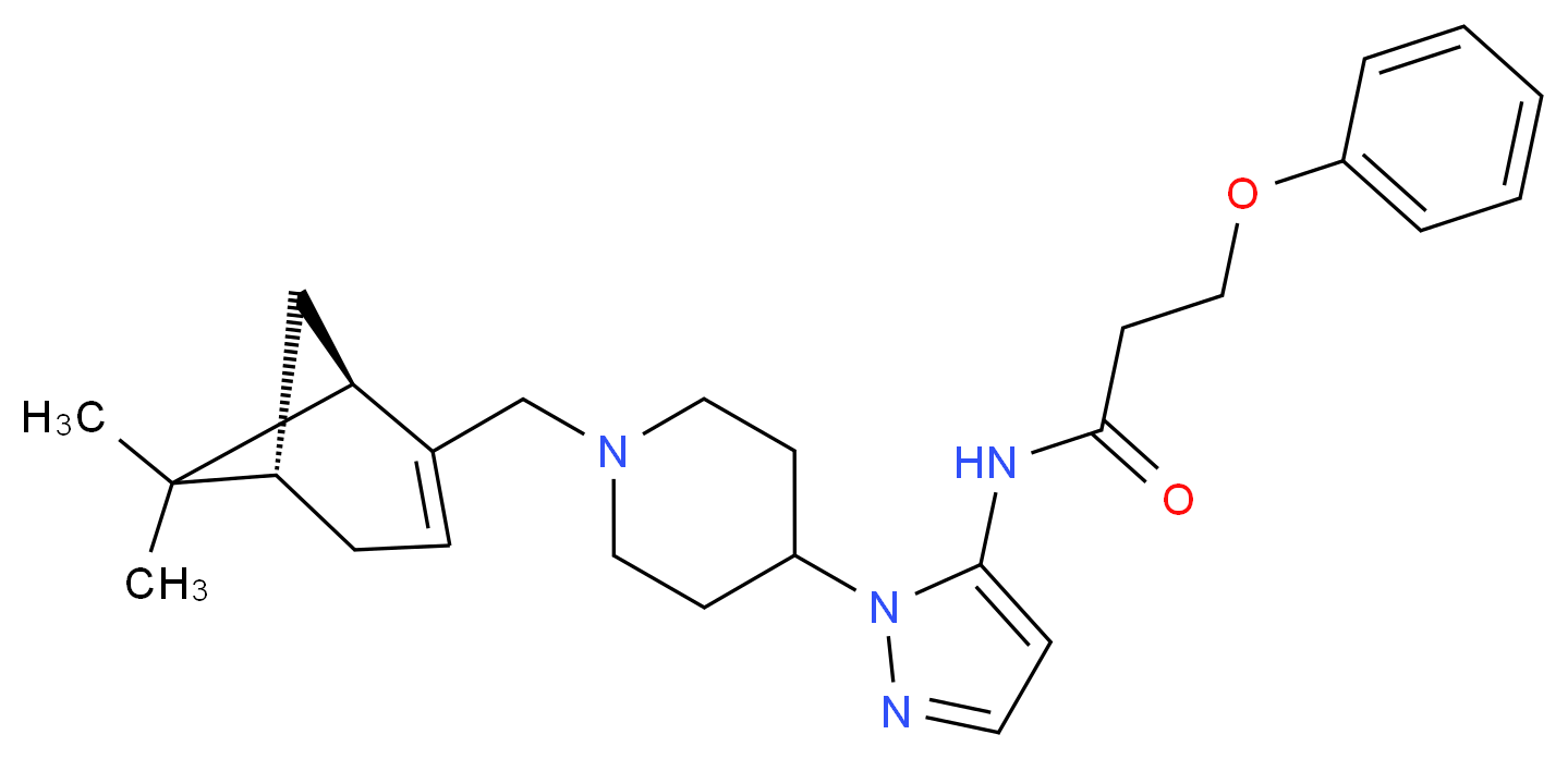 N-[1-(1-{[(1R,5S)-6,6-dimethylbicyclo[3.1.1]hept-2-en-2-yl]methyl}-4-piperidinyl)-1H-pyrazol-5-yl]-3-phenoxypropanamide_Molecular_structure_CAS_)
