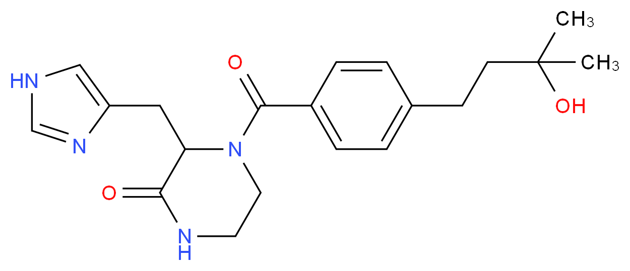 4-[4-(3-hydroxy-3-methylbutyl)benzoyl]-3-(1H-imidazol-4-ylmethyl)-2-piperazinone_Molecular_structure_CAS_)