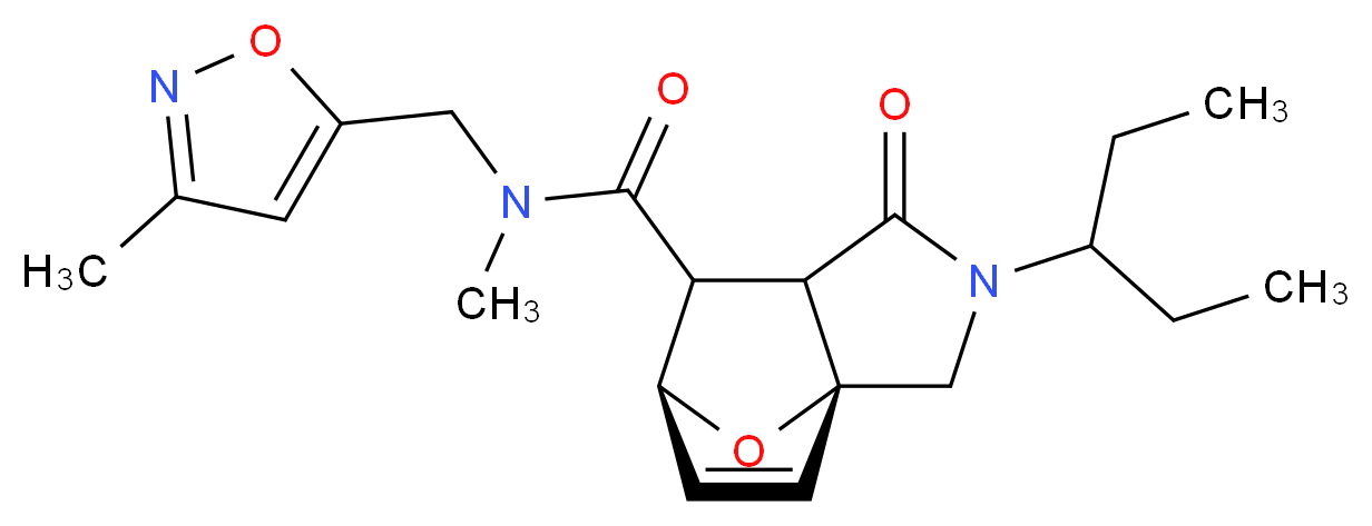 (3aR*,6S*)-2-(1-ethylpropyl)-N-methyl-N-[(3-methylisoxazol-5-yl)methyl]-1-oxo-1,2,3,6,7,7a-hexahydro-3a,6-epoxyisoindole-7-carboxamide_Molecular_structure_CAS_)