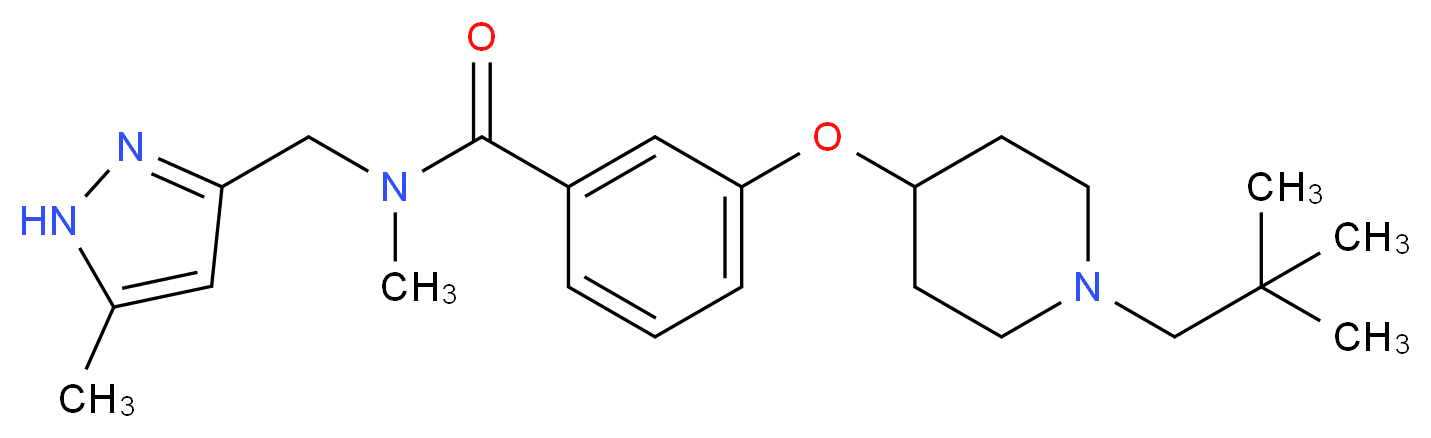 3-{[1-(2,2-dimethylpropyl)-4-piperidinyl]oxy}-N-methyl-N-[(5-methyl-1H-pyrazol-3-yl)methyl]benzamide_Molecular_structure_CAS_)