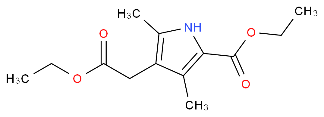 Ethyl 4-(2-ethoxy-2-oxoethyl)-3,5-dimethyl-1H-pyrrole-2-carboxylate_Molecular_structure_CAS_40345-42-4)