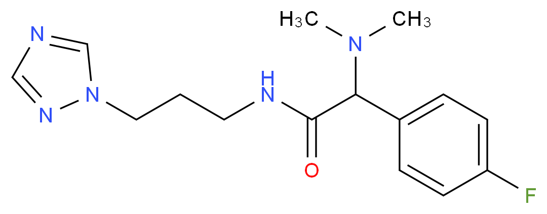 2-(dimethylamino)-2-(4-fluorophenyl)-N-[3-(1H-1,2,4-triazol-1-yl)propyl]acetamide_Molecular_structure_CAS_)