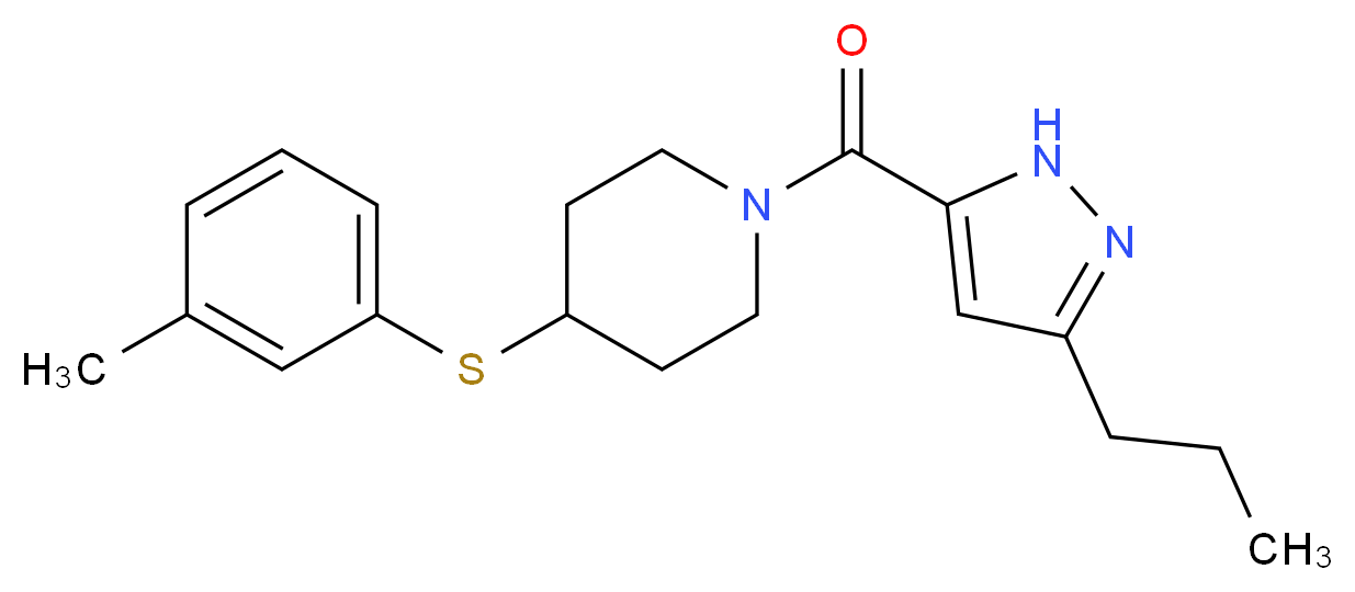 4-[(3-methylphenyl)thio]-1-[(3-propyl-1H-pyrazol-5-yl)carbonyl]piperidine_Molecular_structure_CAS_)